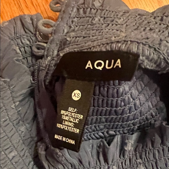 Aqua ruffle short sleeve Blue mini Dress - Picture 2 of 5